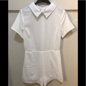 After Market Peaked Collar Romper, offwhite Small